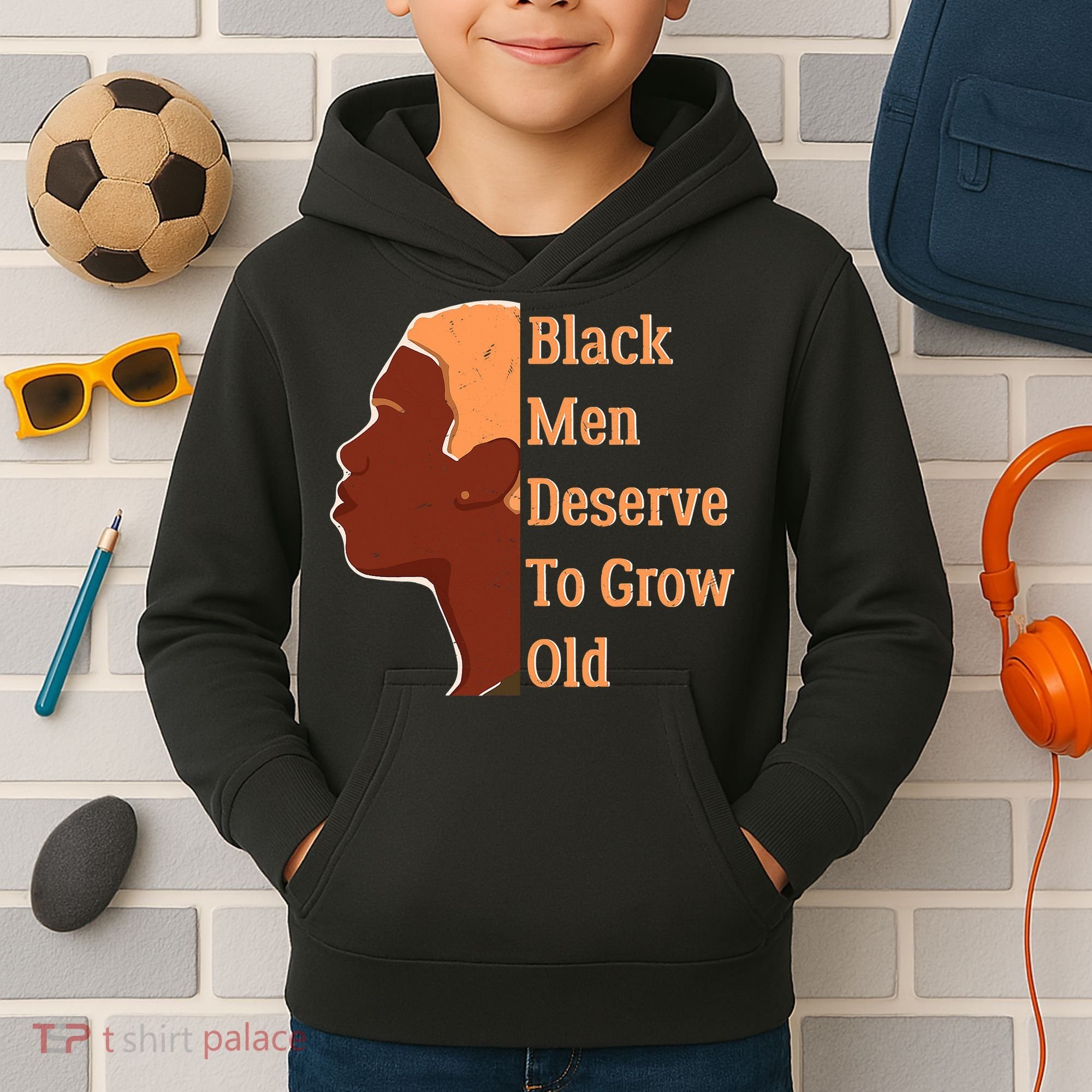 Funny Black M.e.n Deserve To Grow Old Black History Month Kids Hoodie
