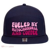 Fueled By Mitochondria And Coffee Funny 7 Panel Mesh Trucker Snapback Hat thumb 0