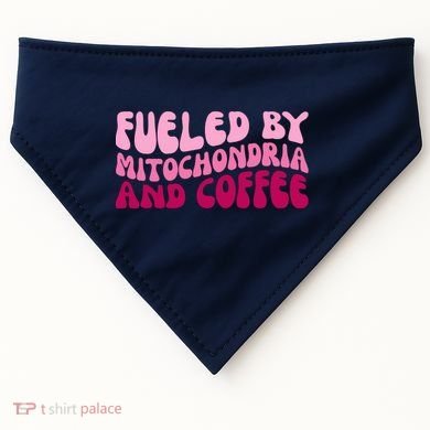 Fueled By Mitochondria And Coffee Funny USA-Made Doggie Bandana