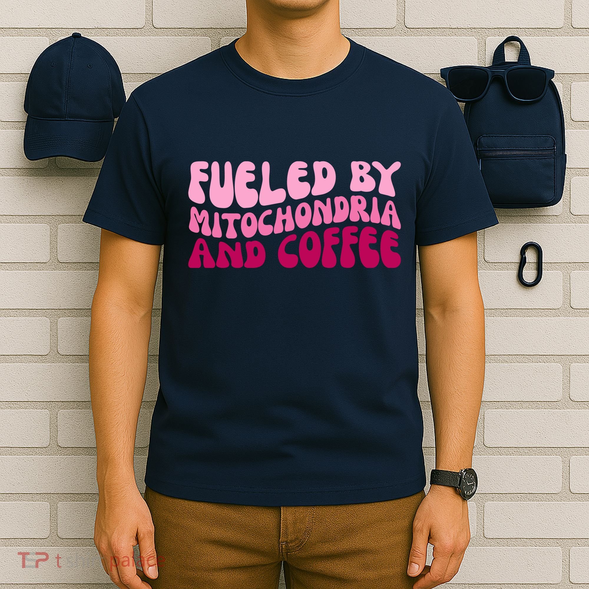 Fueled By Mitochondria And Coffee Funny T-Shirt