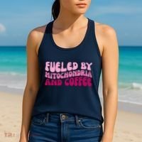 Fueled By Mitochondria And Coffee Funny Women's Tank Top thumb 2