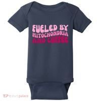 Fueled By Mitochondria And Coffee Funny Baby Bodysuit thumb 0
