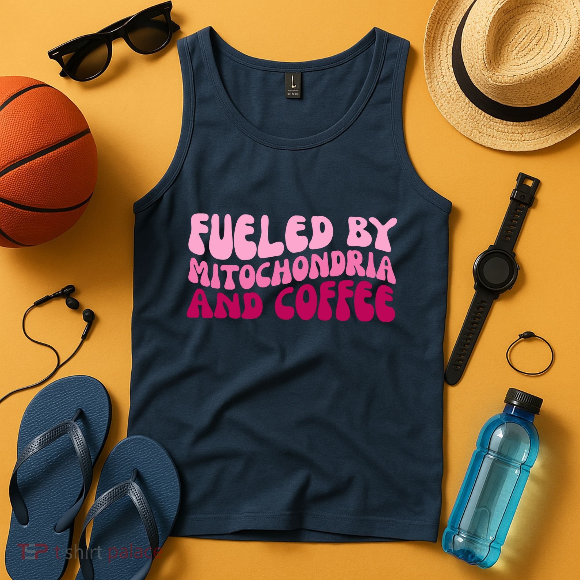 Fueled By Mitochondria And Coffee Funny Tank Top