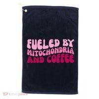 Fueled By Mitochondria And Coffee Funny Golf Towel thumb 0