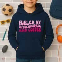Fueled By Mitochondria And Coffee Funny Kids Hoodie thumb 2