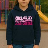 Fueled By Mitochondria And Coffee Funny Kids Hoodie thumb 3