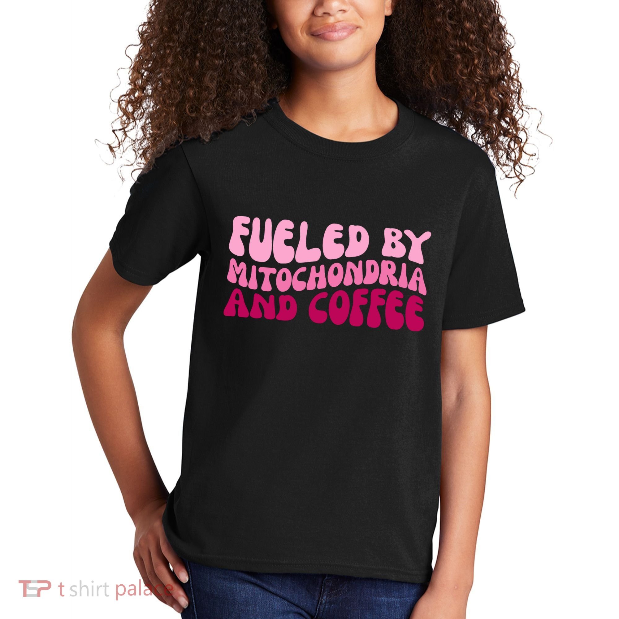 Fueled By Mitochondria And Coffee Funny Kids T-Shirt