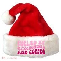 Fueled By Mitochondria And Coffee Funny Santa Hat thumb 0