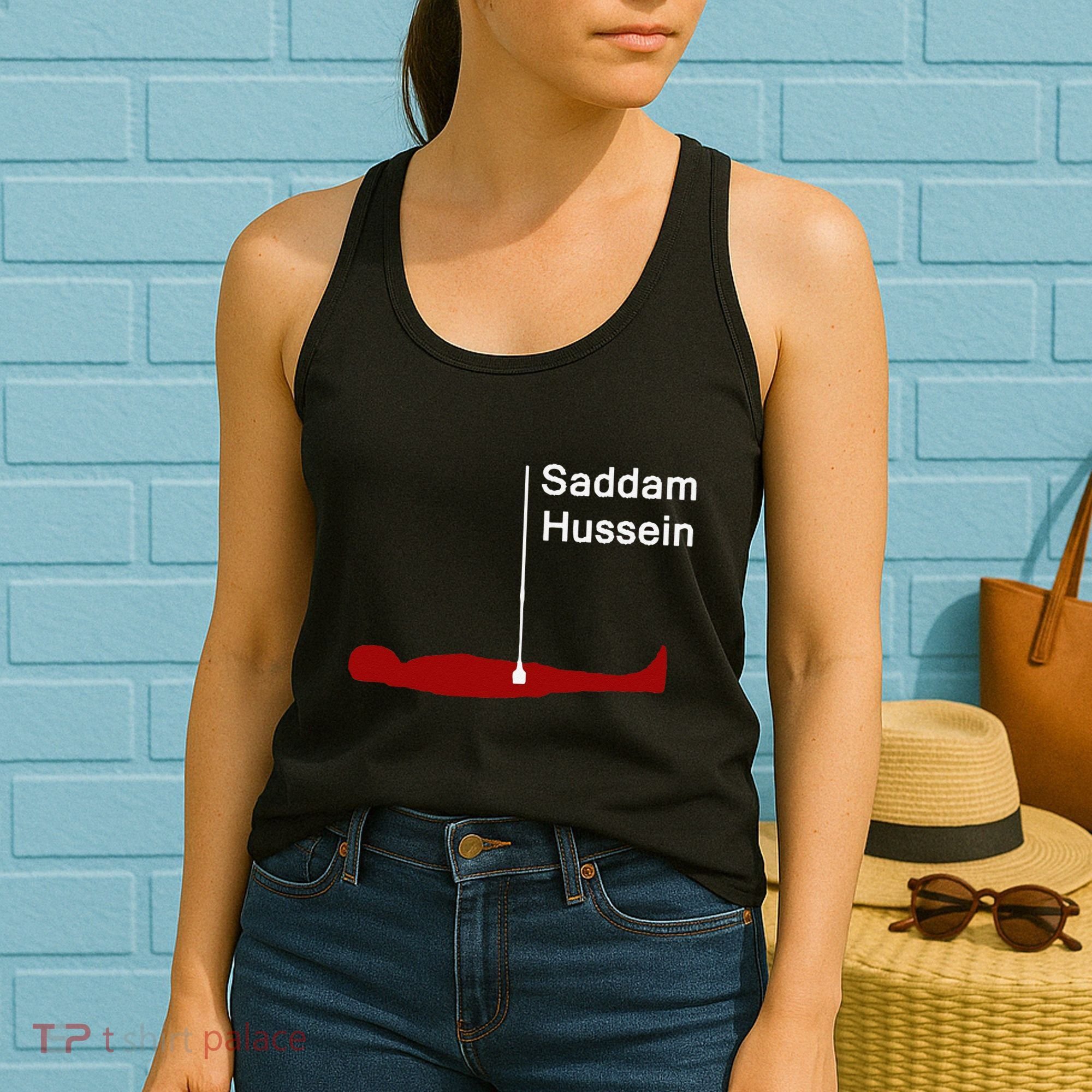 Funny Brainrot Meme Saddam HusseinS Hiding Spot Teen Joke Women's Tank Top