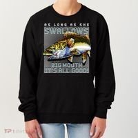 Funny Big Mouth Bass Swallows Women's Sweatshirt thumb 0