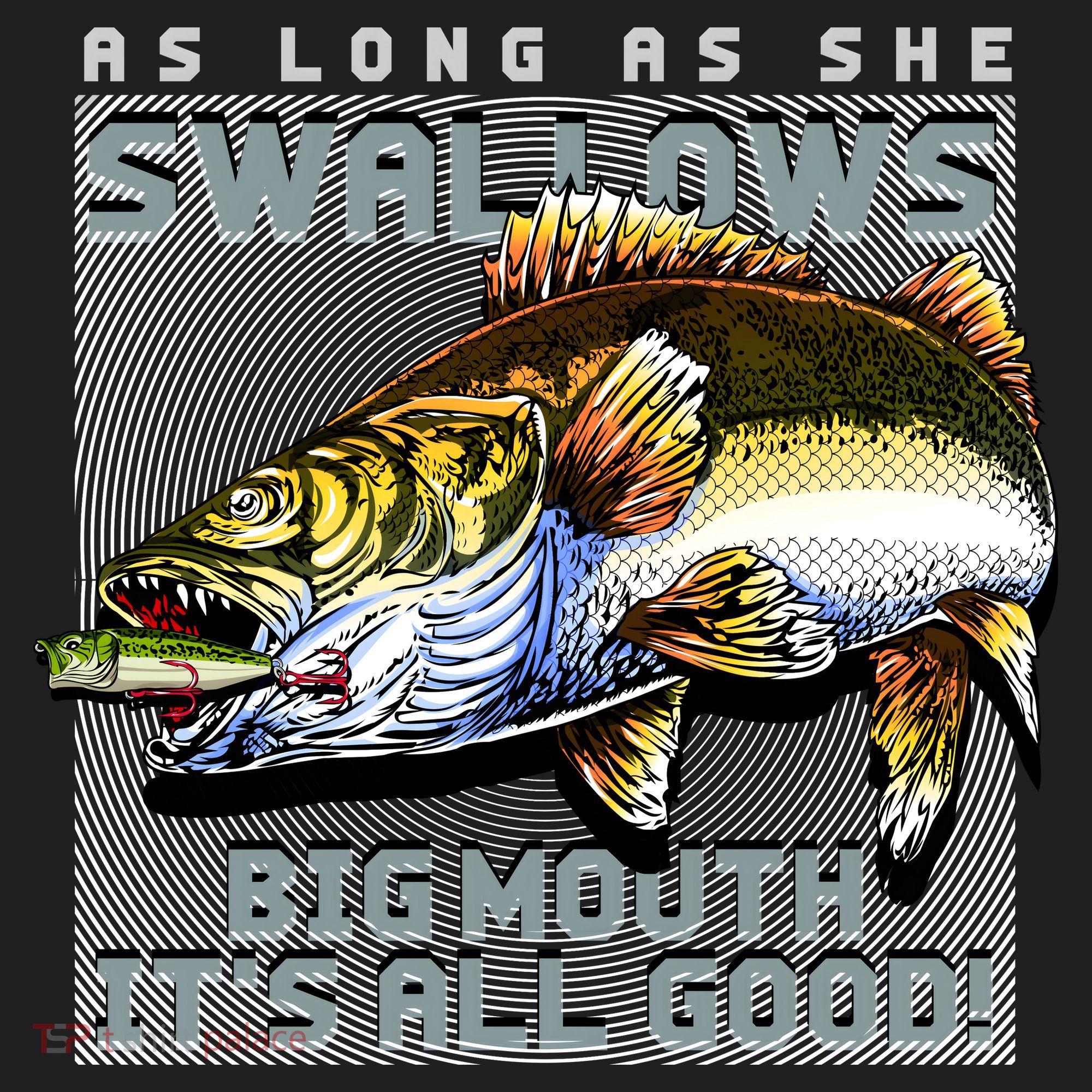 Funny Big Mouth Bass Swallows Women's Sweatshirt
