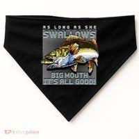 Funny Big Mouth Bass Swallows USA-Made Doggie Bandana thumb 0