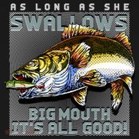 Funny Big Mouth Bass Swallows Women's Hoodie thumb 2
