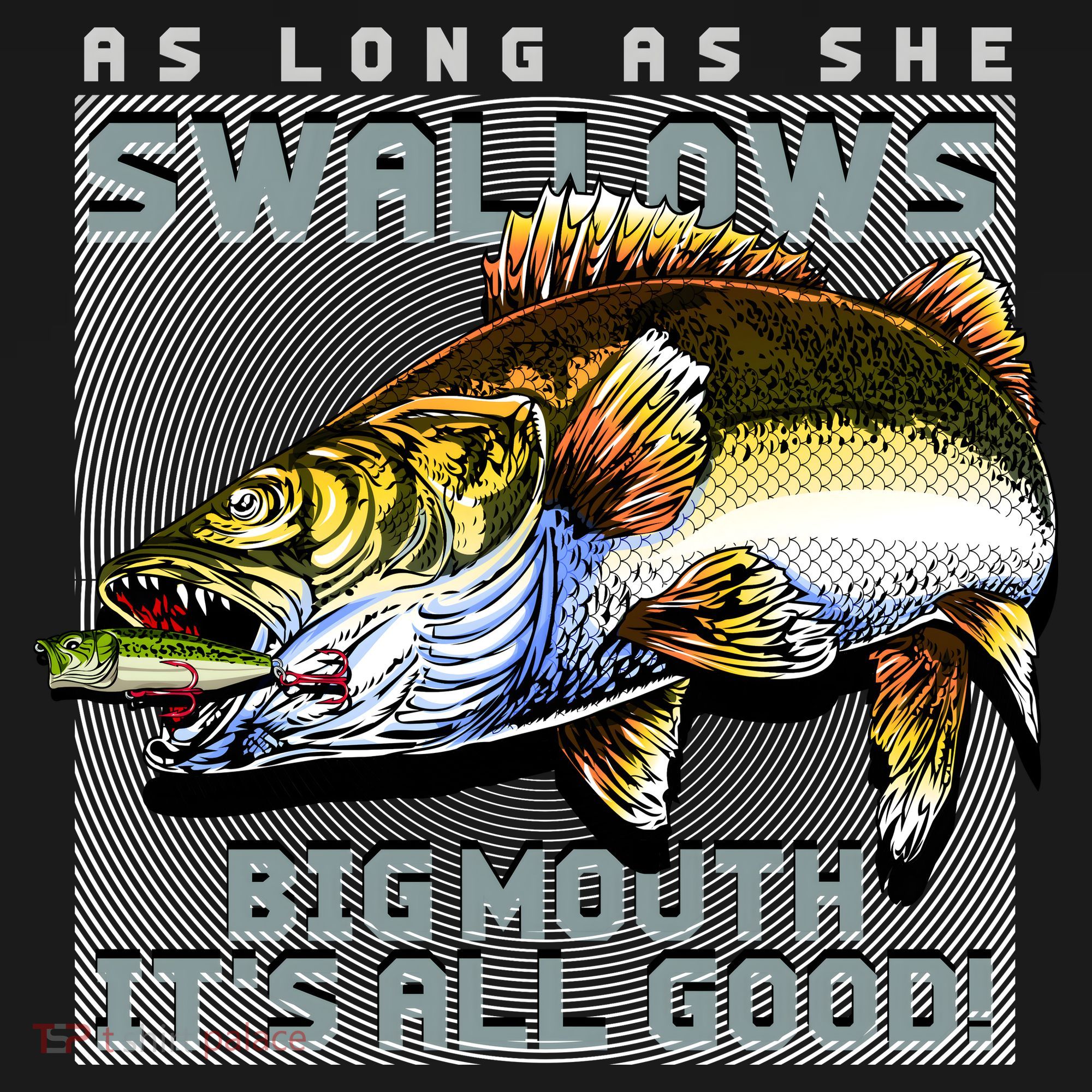 Funny Big Mouth Bass Swallows Women's Hoodie