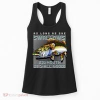 Funny Big Mouth Bass Swallows Women's Tank Top thumb 0