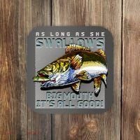 Funny Big Mouth Bass Swallows Coaster thumb 0