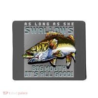 Funny Big Mouth Bass Swallows Mousepad thumb 0