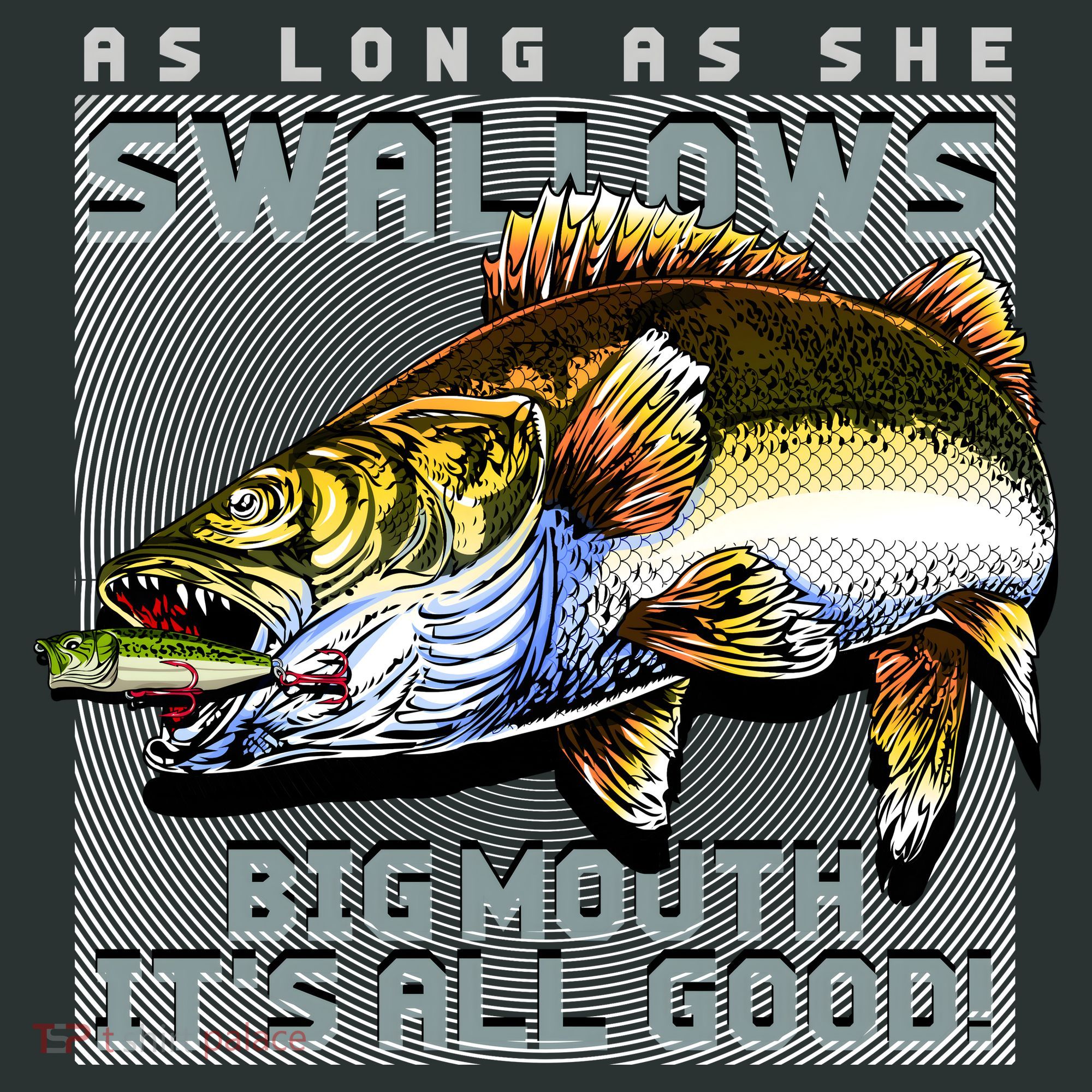 Funny Big Mouth Bass Swallows Mousepad