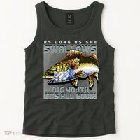 Funny Big Mouth Bass Swallows Tank Top thumb 2