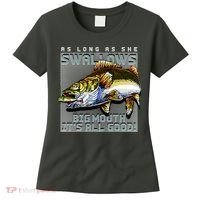 Funny Big Mouth Bass Swallows Women's T-Shirt thumb 0
