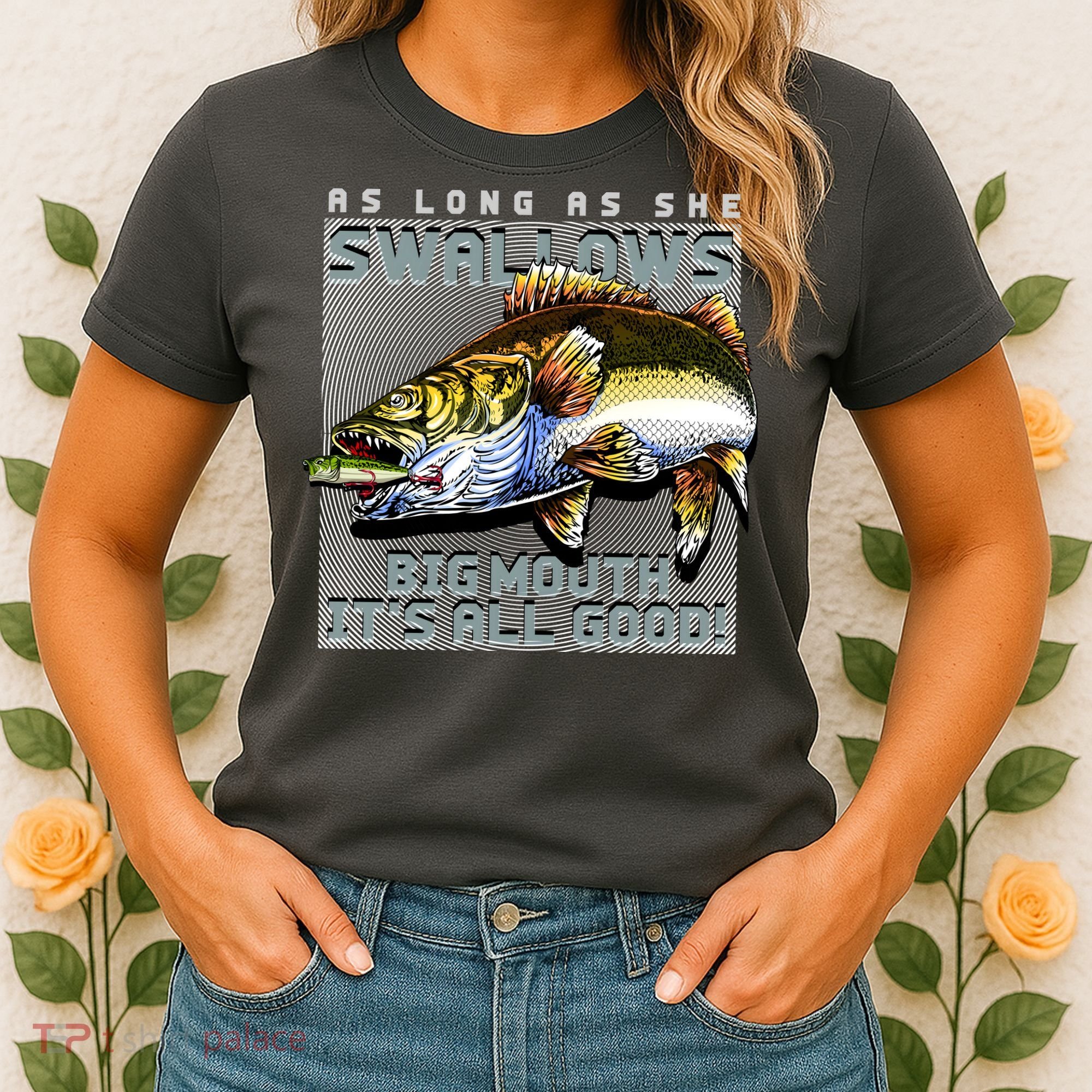 Funny Big Mouth Bass Swallows Women's T-Shirt