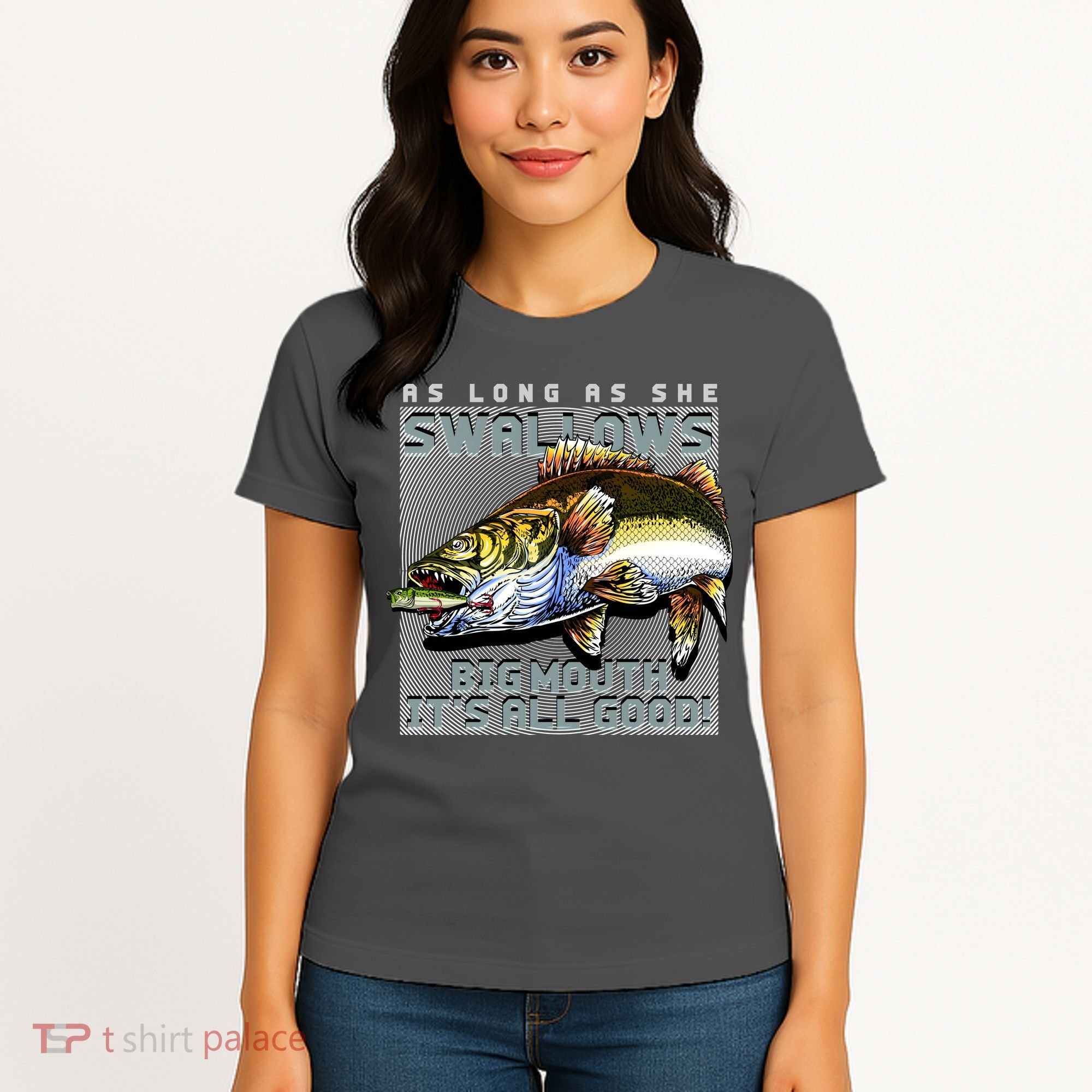Funny Big Mouth Bass Swallows Women's T-Shirt