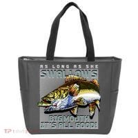 Funny Big Mouth Bass Swallows Tote Bag thumb 0