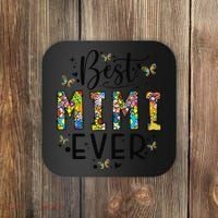 Floral Best Mimi Evers Mother's Day Gift For Best Mimi Coaster thumb 0