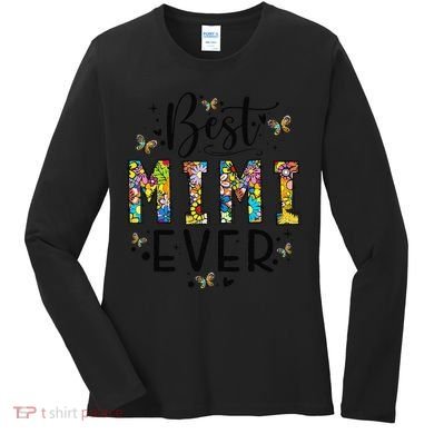 Floral Best Mimi Evers Mother's Day Gift For Best Mimi Women's Long Sleeve Shirt