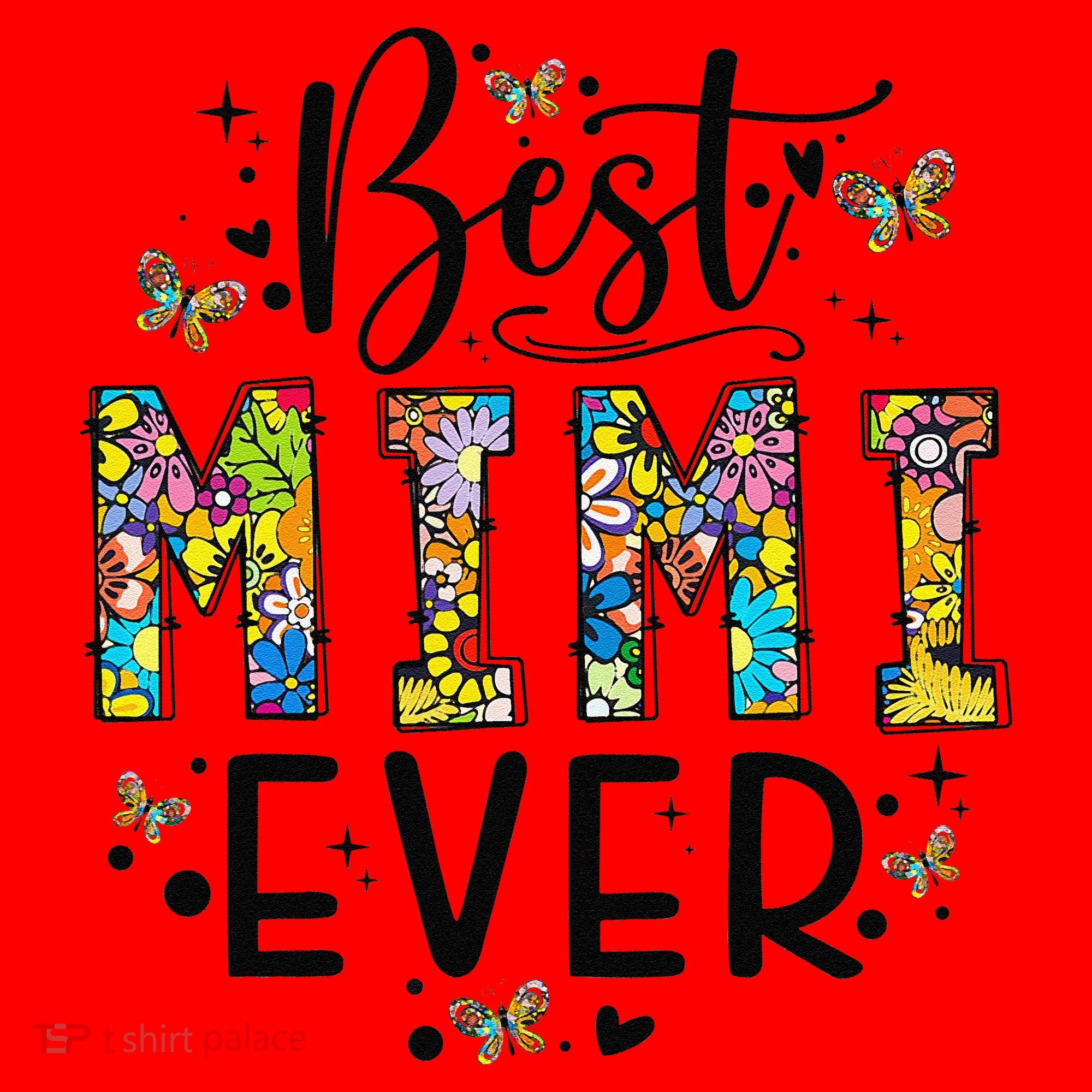 Floral Best Mimi Evers Mother's Day Gift For Best Mimi Santa Hat