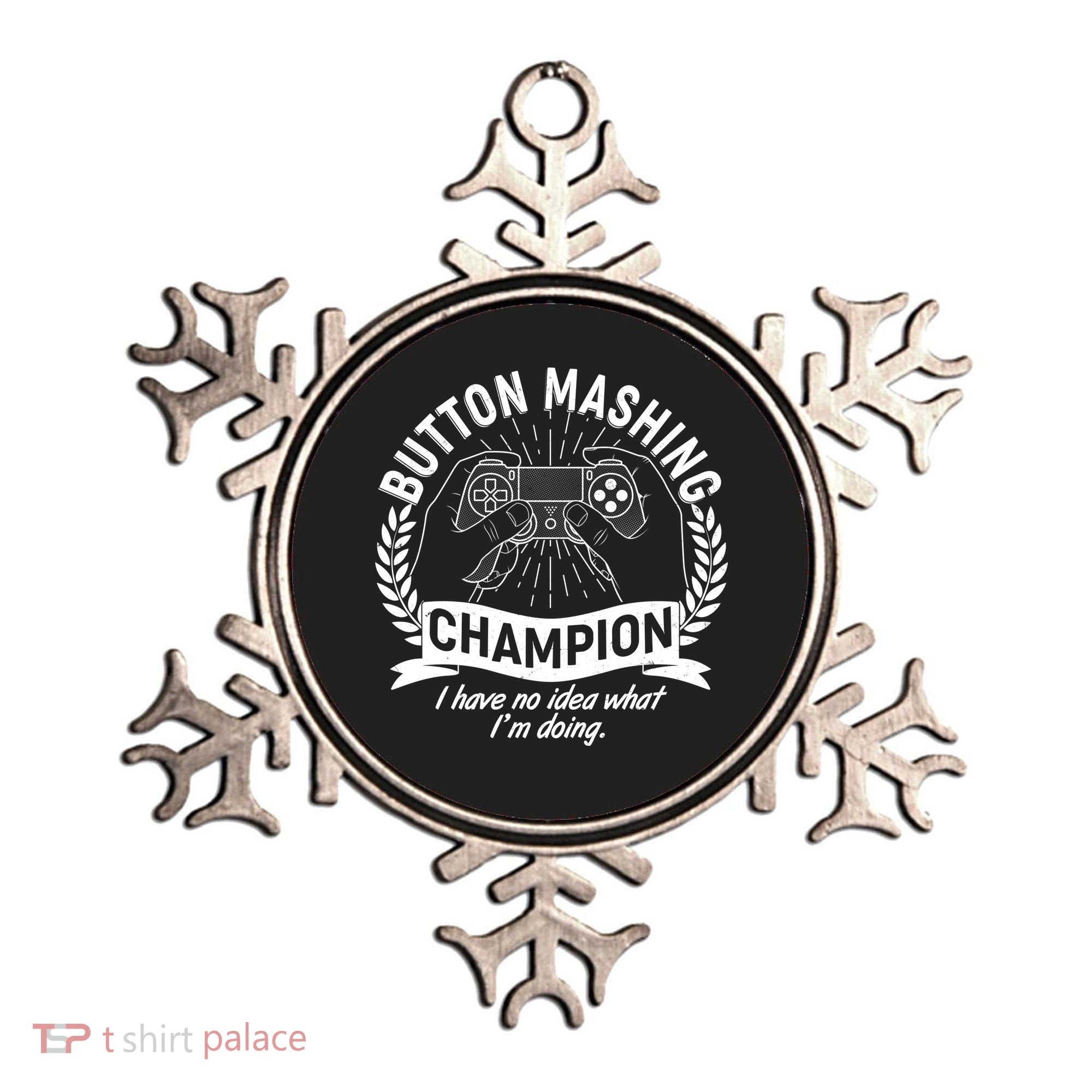 Funny Button Mashing Champion Video Gamer Ornament