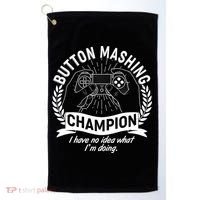 Funny Button Mashing Champion Video Gamer Golf Towel thumb 0