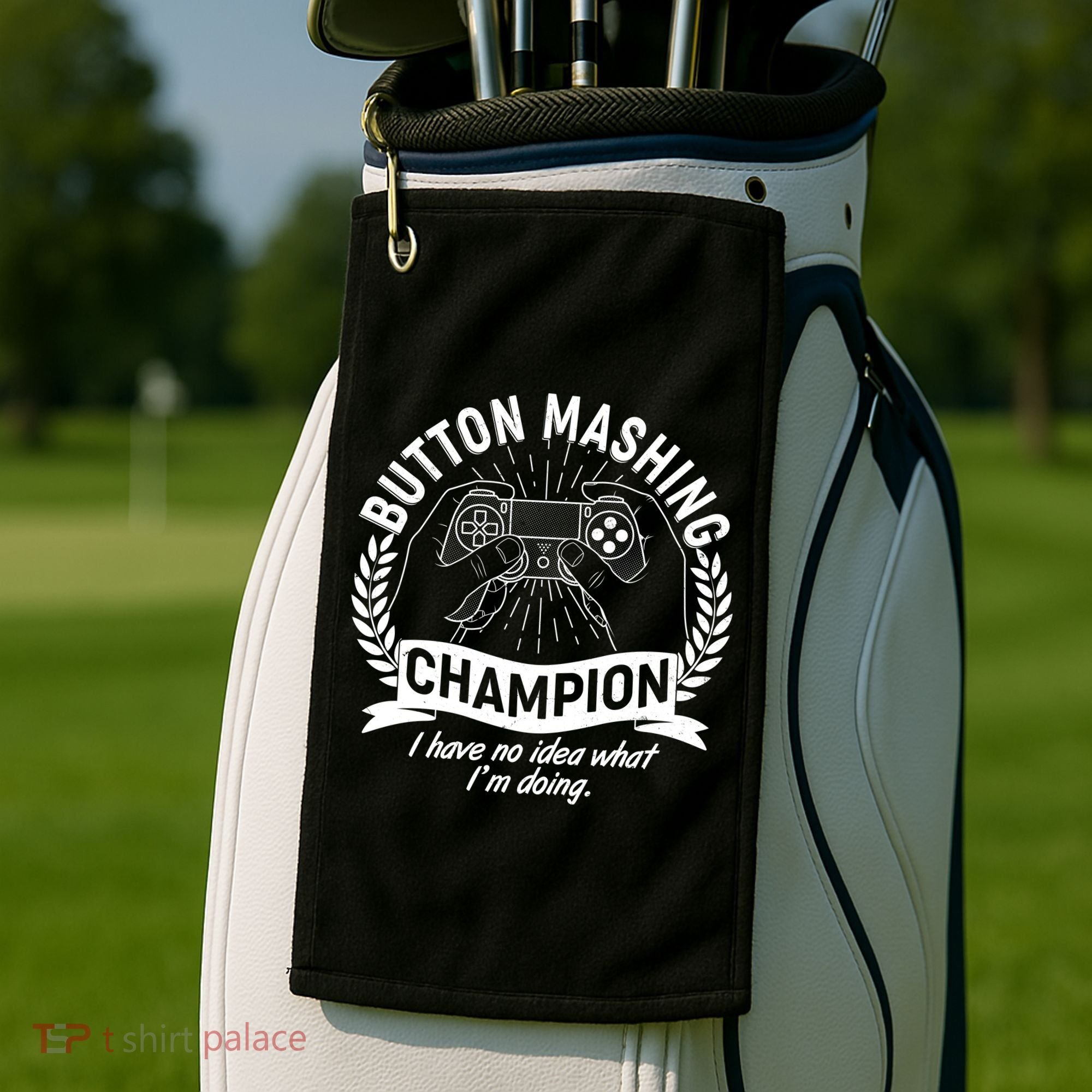 Funny Button Mashing Champion Video Gamer Golf Towel