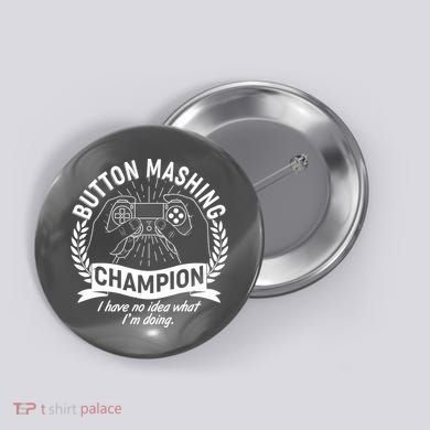 Funny Button Mashing Champion Video Gamer Button