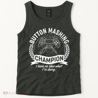 Funny Button Mashing Champion Video Gamer Tank Top thumb 2