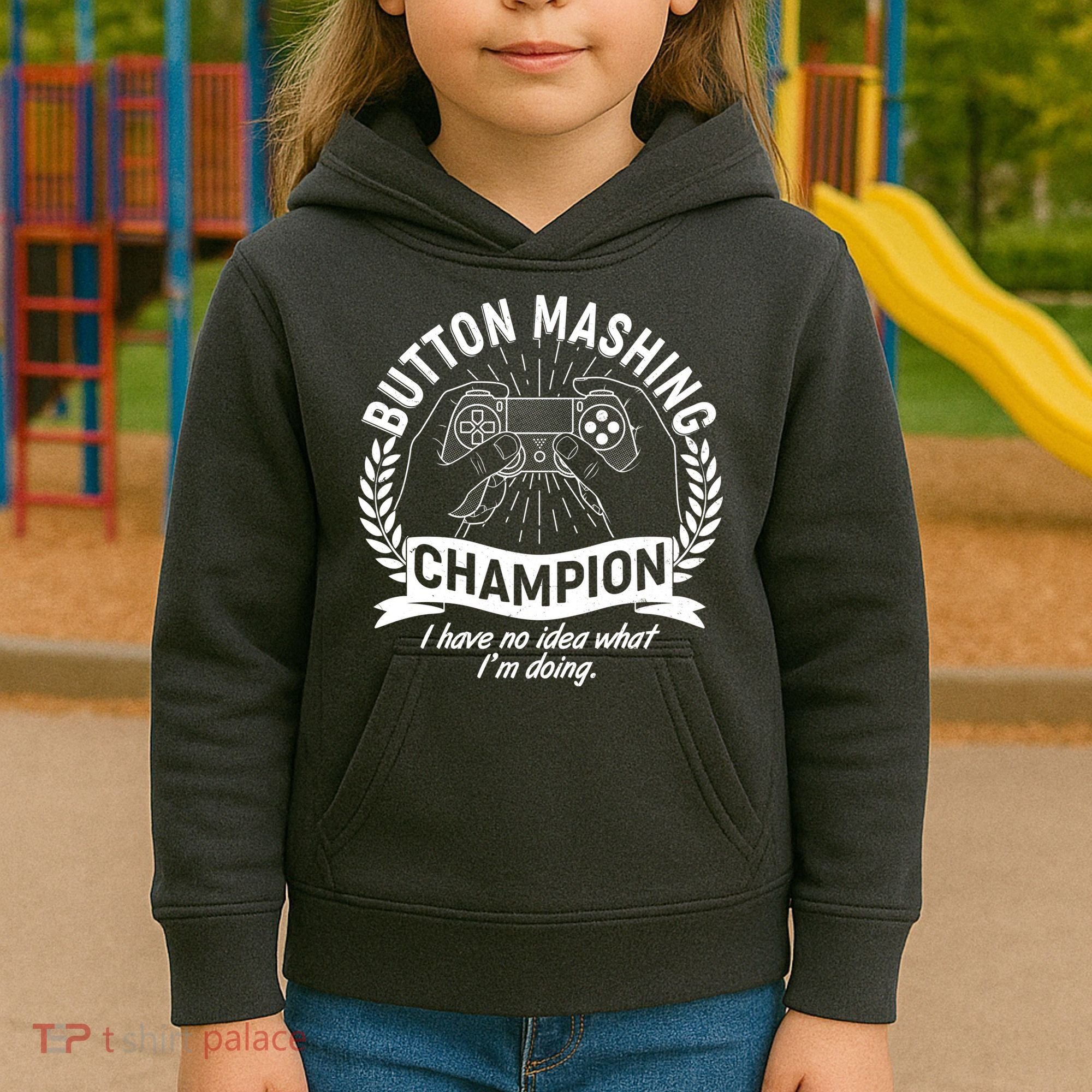 Funny Button Mashing Champion Video Gamer Kids Hoodie