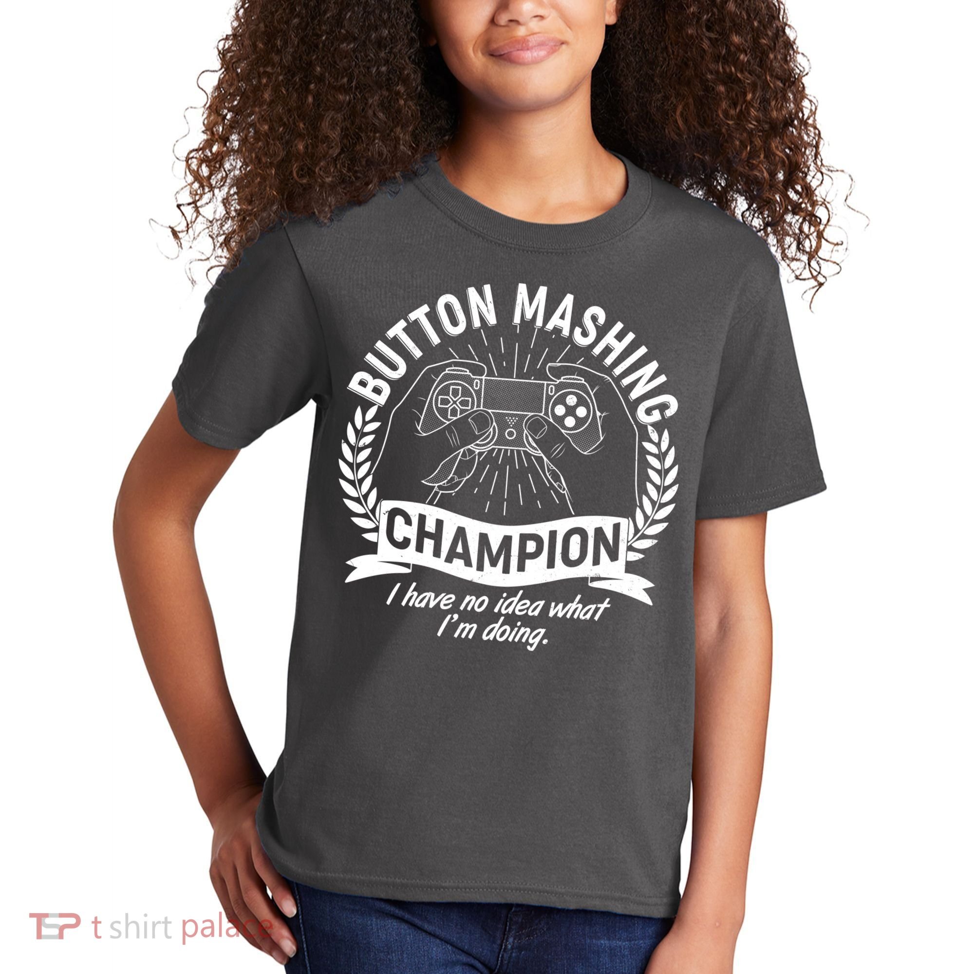 Funny Button Mashing Champion Video Gamer Kids T-Shirt