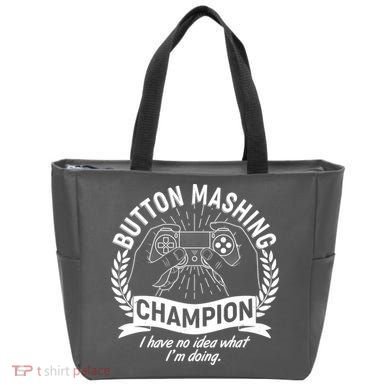 Funny Button Mashing Champion Video Gamer Tote Bag