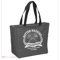 Funny Button Mashing Champion Video Gamer Tote Bag thumb 2