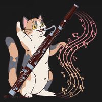 Funny Bassoonist Music Orchestra Cat Playing Bassoon Women's Hoodie thumb 2