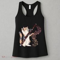 Funny Bassoonist Music Orchestra Cat Playing Bassoon Women's Tank Top thumb 3