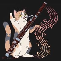 Funny Bassoonist Music Orchestra Cat Playing Bassoon Kids Sweatshirt thumb 2