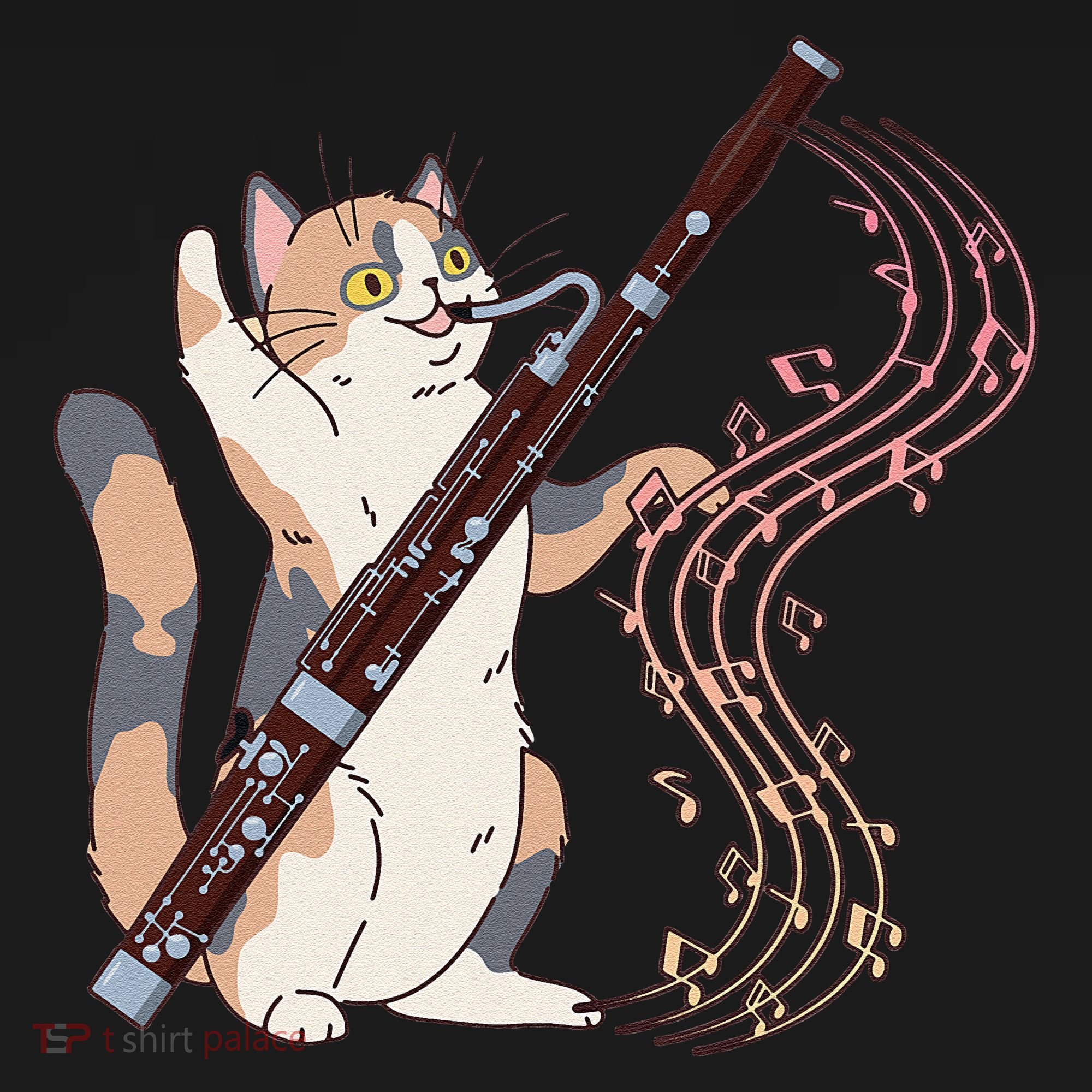 Funny Bassoonist Music Orchestra Cat Playing Bassoon Kids Sweatshirt