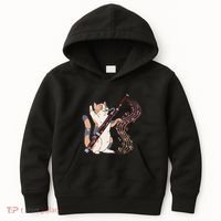 Funny Bassoonist Music Orchestra Cat Playing Bassoon Kids Hoodie thumb 0