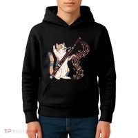 Funny Bassoonist Music Orchestra Cat Playing Bassoon Kids Hoodie thumb 4