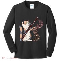 Funny Bassoonist Music Orchestra Cat Playing Bassoon Kids Long Sleeve Shirt thumb 0