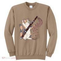 Funny Bassoonist Music Orchestra Cat Playing Bassoon Sweatshirt thumb 0