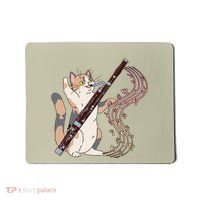Funny Bassoonist Music Orchestra Cat Playing Bassoon Mousepad thumb 0