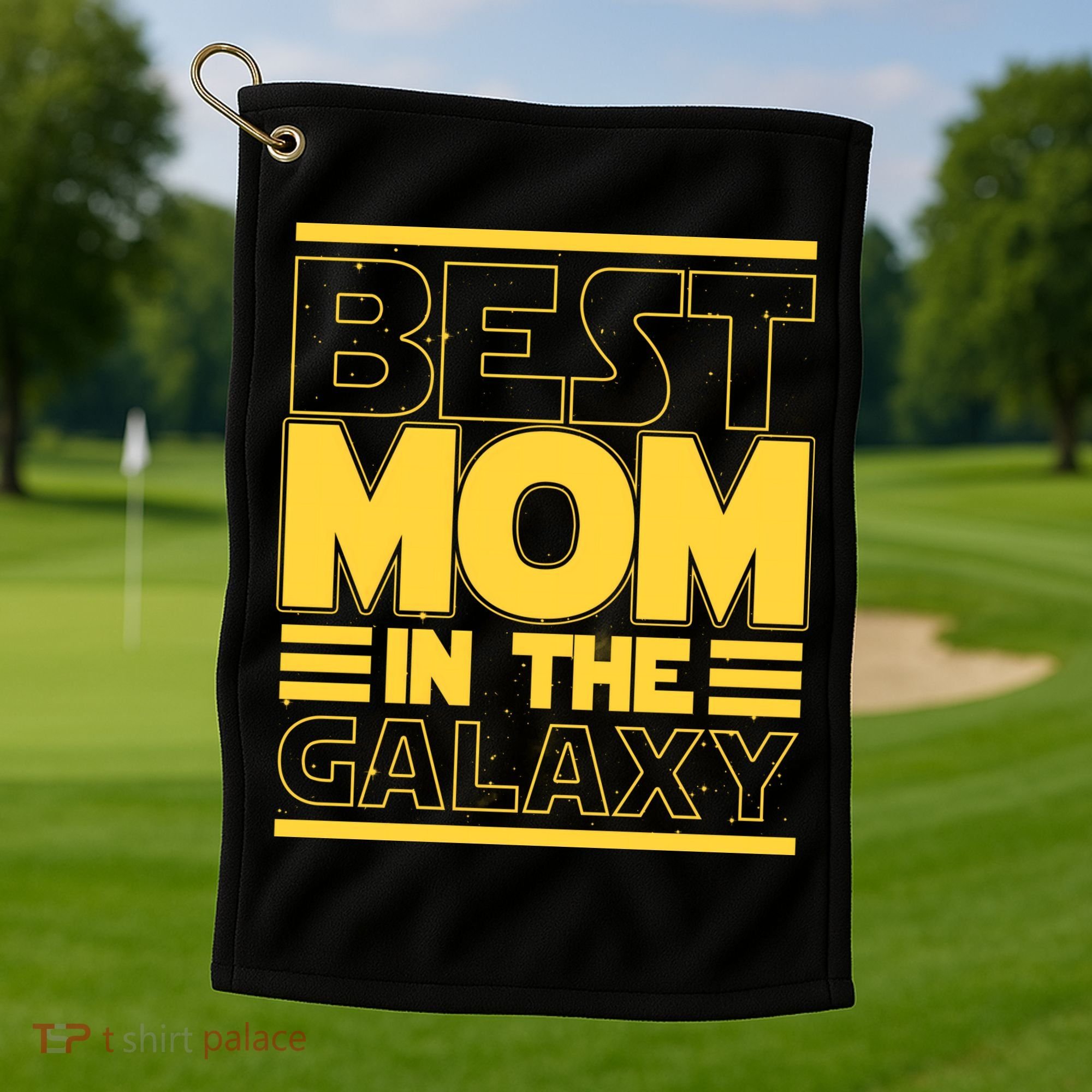 Funny Best Mom In The Galaxy SciFi Fan Golf Towel