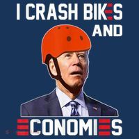 Funny Biden Meme I Crash Bikes And Economies Funny Joe Biden Falling Off Bike Women's Tank Top thumb 5